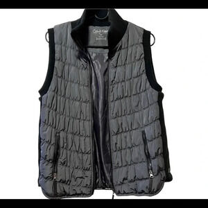 Calvin Klein Performance Puffer Vest Gray and Black Women's Size Large